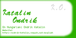 katalin ondrik business card